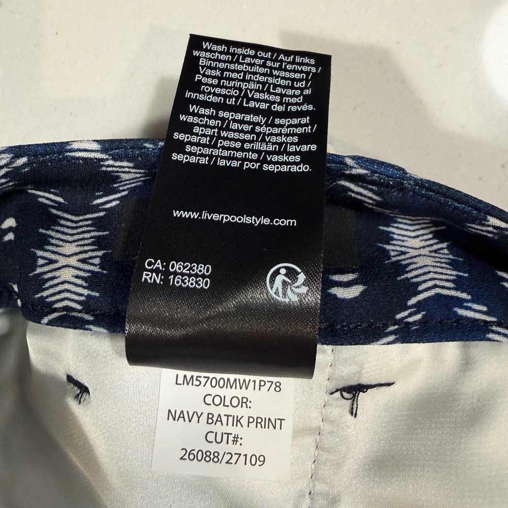 NWT Liverpool navy batik print Kelsey trouser 10/30 - Picture 7 of 11